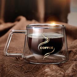 雙層透明咖啡杯